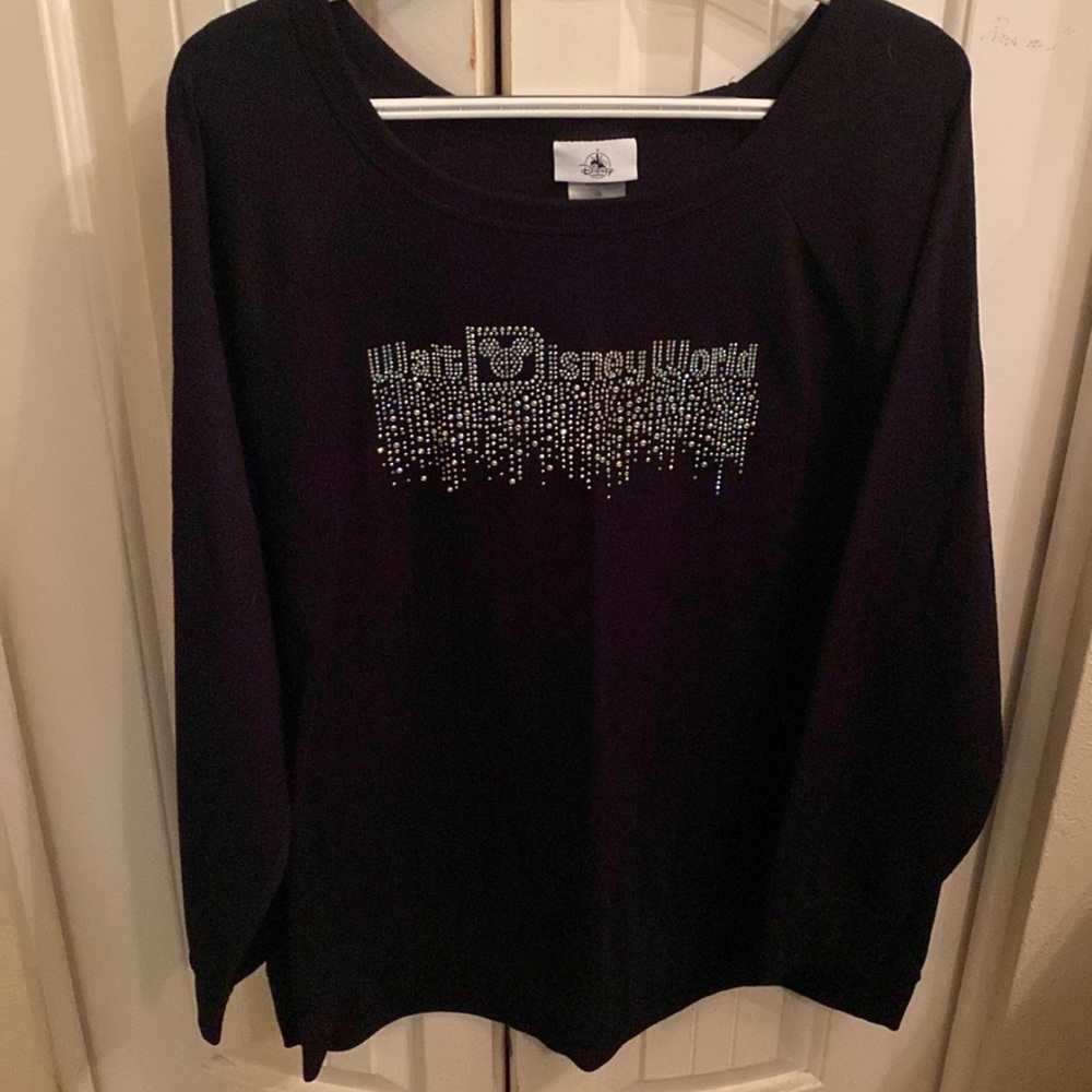 Disney Black 3/4 Sleeve Graphic Sweatshirt
